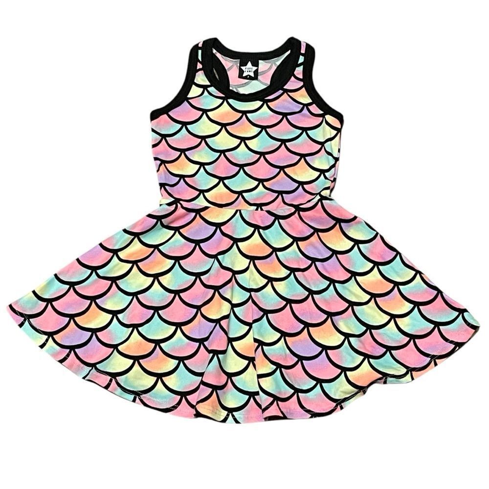 Pixie Lane Mermaid Halter Skater Sleeveless Twirl Dress Pink Blue Purple Size 2T